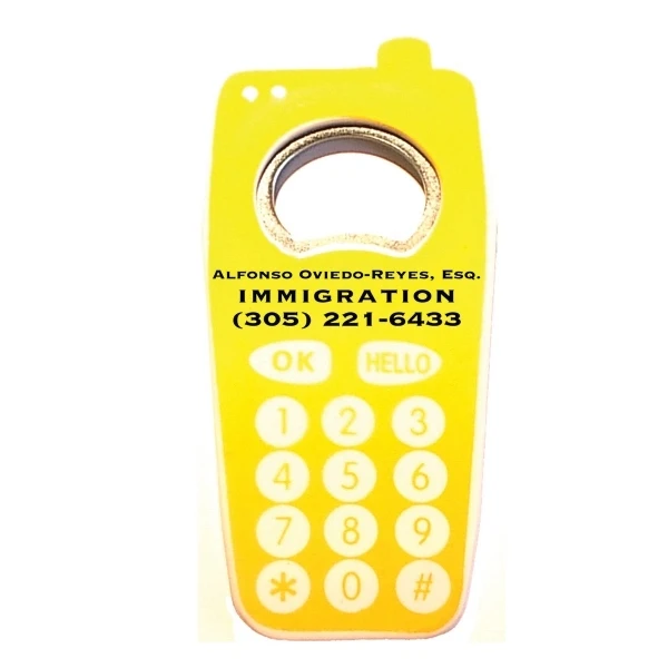Personalized Jumbo Size Cell Phone Shape Magnetic Bottle Opener