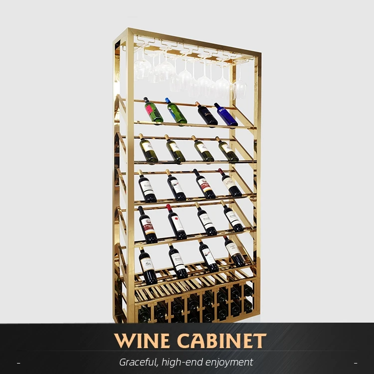 Industrial manufacturing stainless steel wine cabinet wine rack wall mounted under racks
