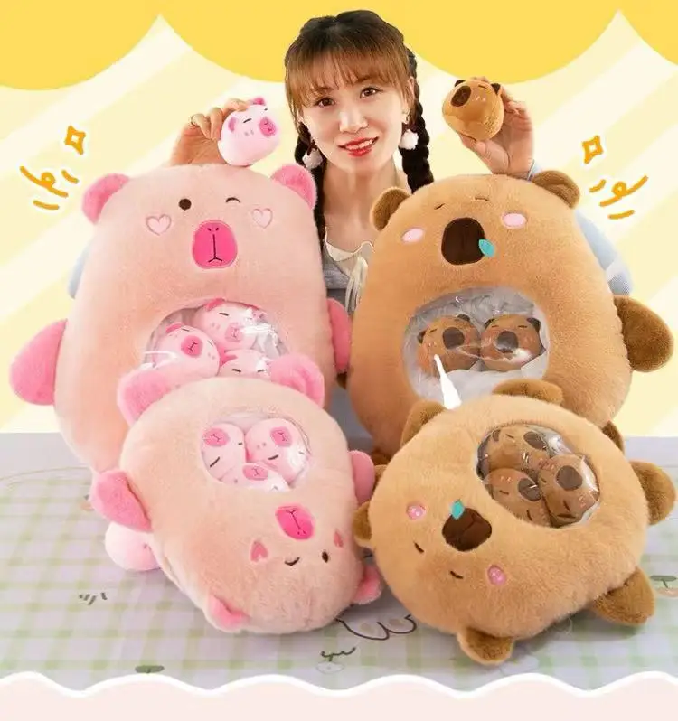 Pink Capybara Pillow Plushie Stuffed White Bunny Rabbit Style Snack Pillow A Bag Of Mini Dinosaur Soft Dolls Grey Koala Cushion