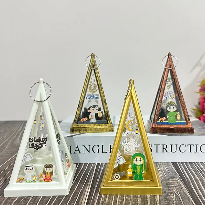 Middle East Eid Moon Decoration Ornaments Atmosphere Eid Mubarak Mini Led Wind Lamp Lantern Muslim Eid Mubarak Party Supplies