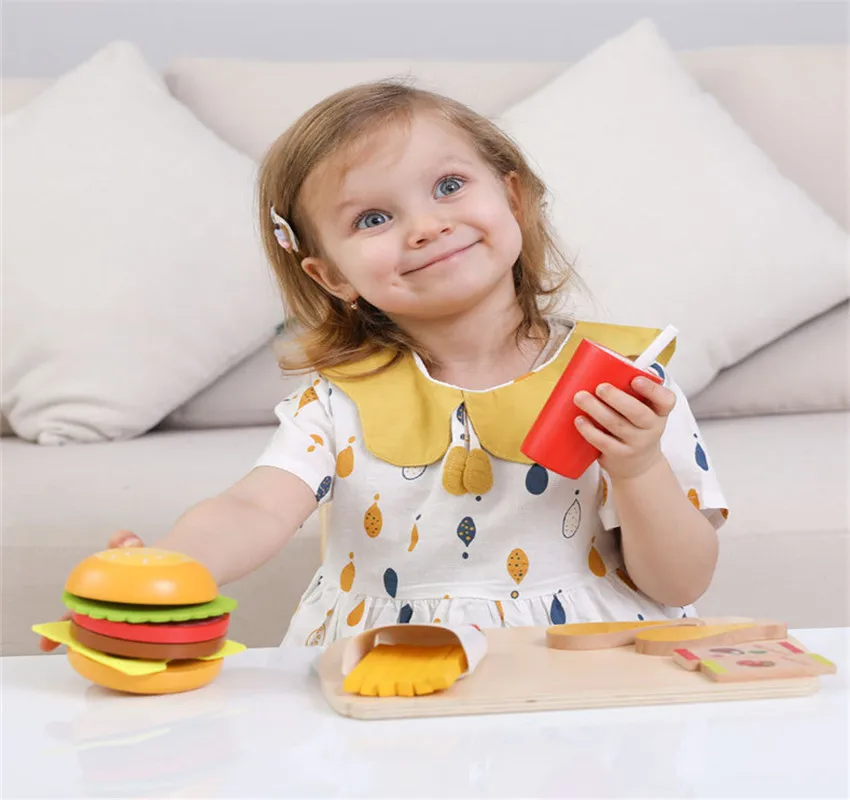 Fashion Kitchen Sets Toys Pretend Food Toy Set Wooden Cooking Children Toy