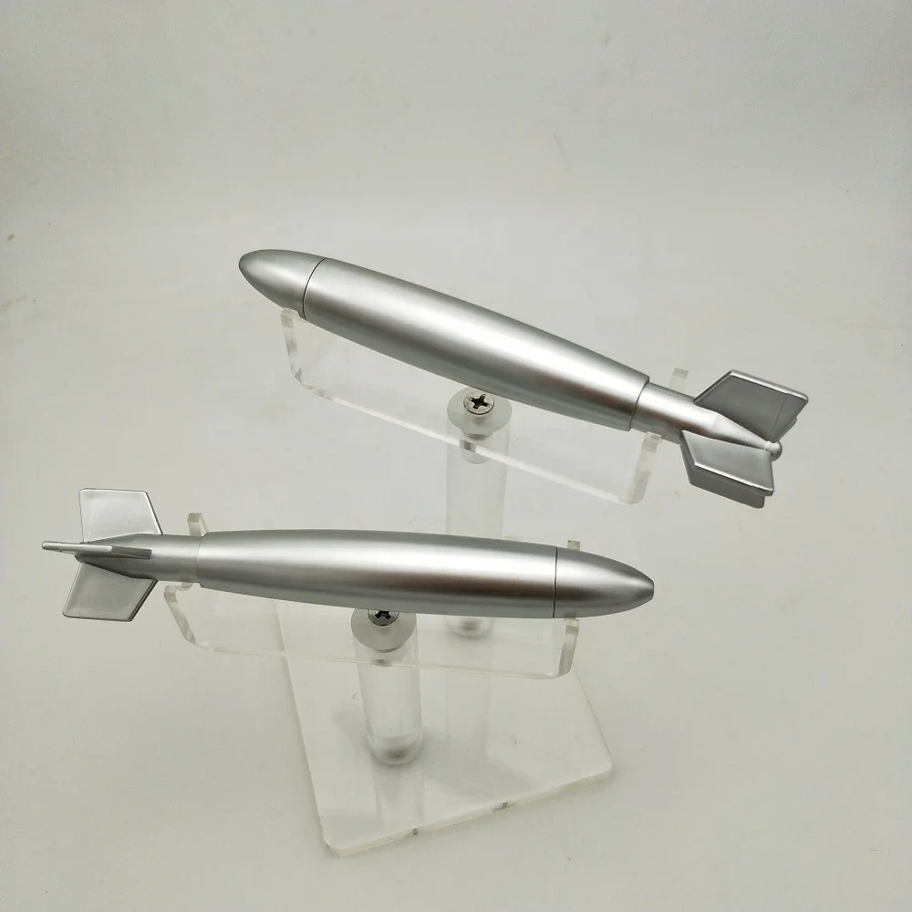globe Novelty Missile /Rocekt Shape silver promotional ball pen with custom LOGO