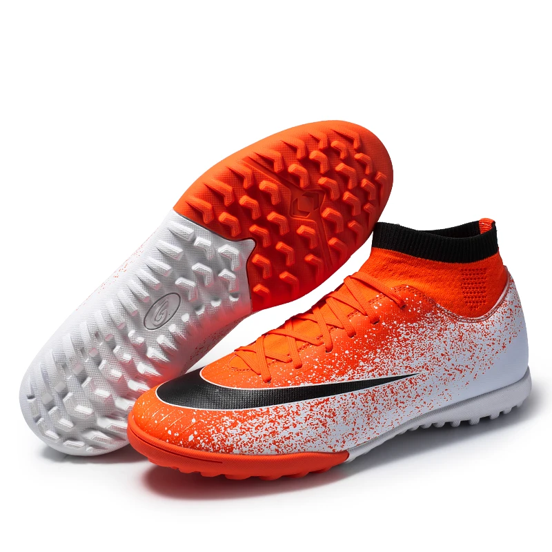 
2020 Hot Sale Men TF Studs Football Boots High Ankle Soccer Shoes 