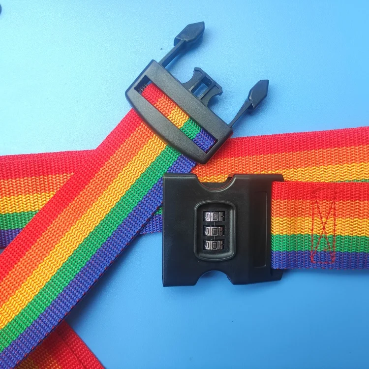 Heavy duty adjustable suitcase belt travel luggage strap with combination lock