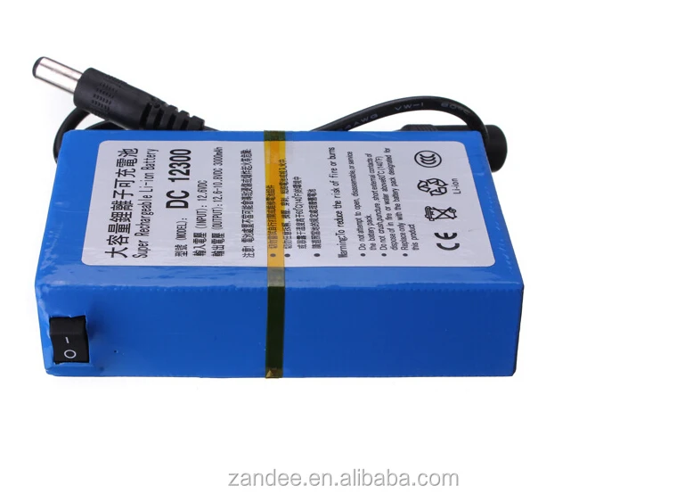 Super 12V 3Ah lithium battery Small Rechargeable 12.6V Li-ion Battery Pack for LED Lan router