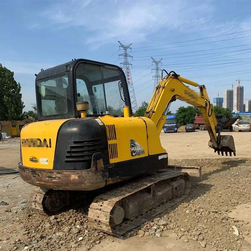 Made in korea 5 ton used hyundai robex 55 excavator r55 minibagger earth excavating r55-7