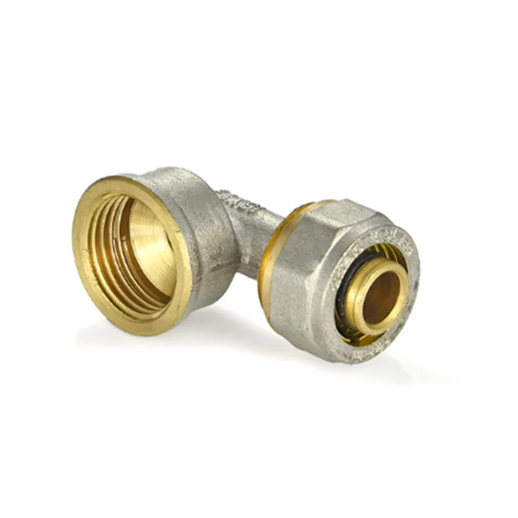 PEX aluminum plastic pipe copper elbow Brass pipe compression joint internal thread elbow