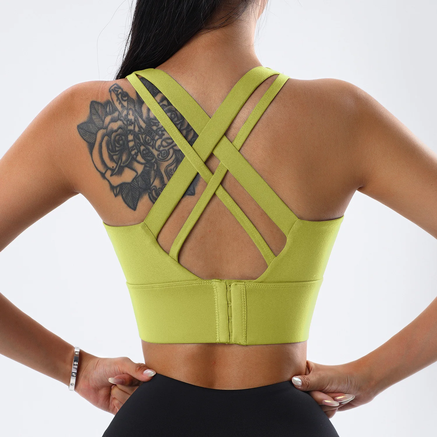 Customize S-3XL Plain Yoga Gym Outfits Cross Back Push Up Silicone Bra sports Underwear Vest Outdoor Workout Clothes fitness top
