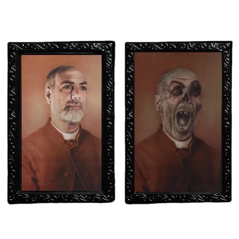 3D движущаяся фоторамка с изменяющимся лицом портретное ужасное украшение для вечеринки на Хэллоуин замок домашний декор оптовая продажа