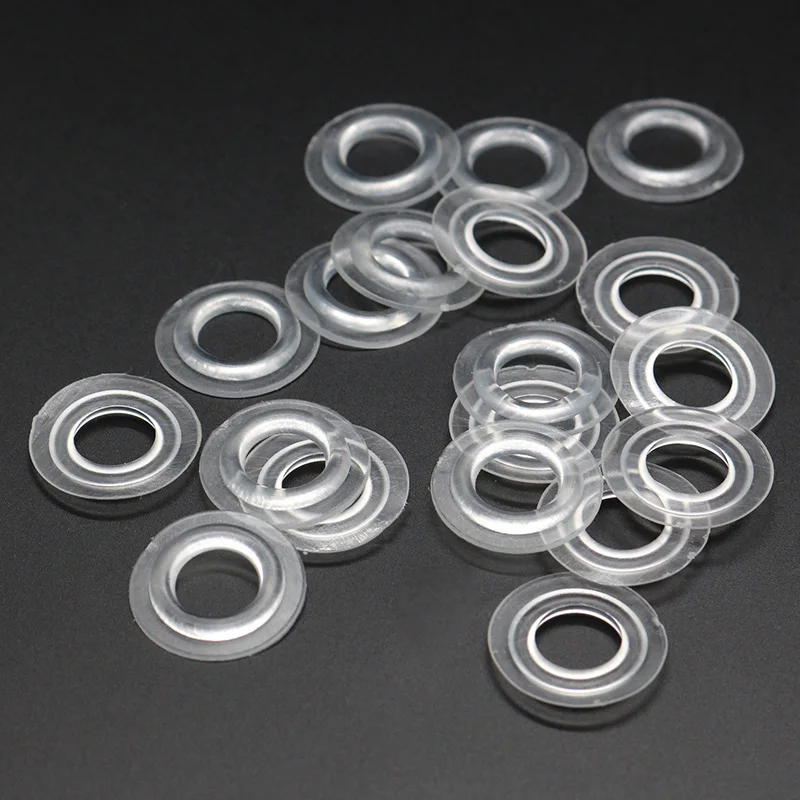Customized Plastic Ring Air Hole Vent Eye Plastic Eyelet TPU Eyelets Garment Eyelet for Bag Curtain Tent Canvas