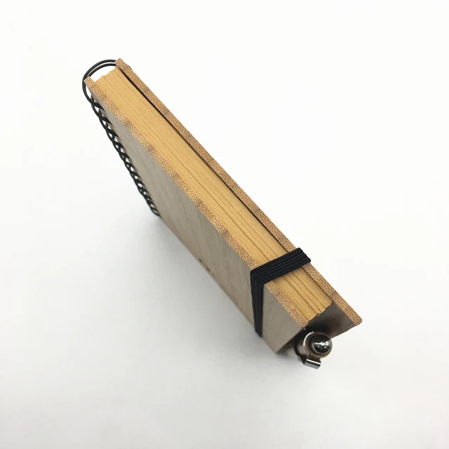 fsc eco friendly bamboo notebook recycled paper spiral wood wooden cover notebook custom spiral  journal diary planner with pen