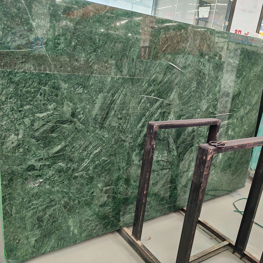 Wholesale Price Excellent Quality Verde Affai Marble Slab Indian Dark Green Natural Stone Flooring Dark Green Marble Slab