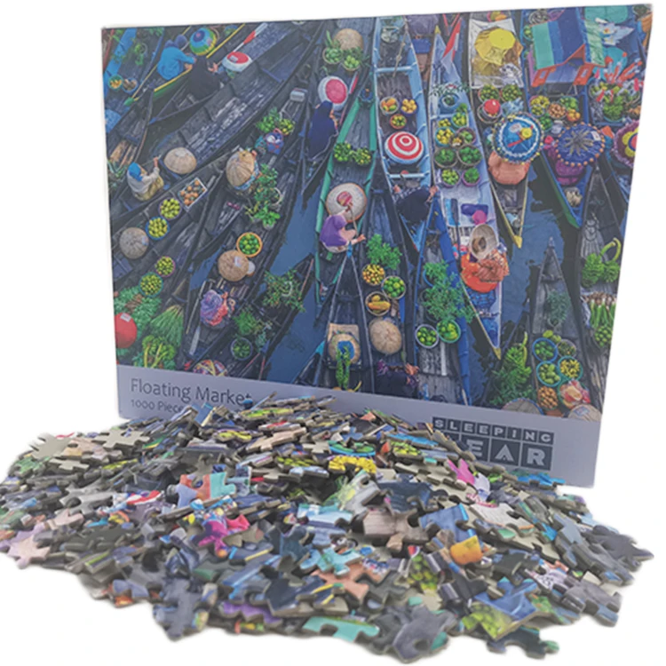Manufacturer Custom Jigsaw Puzzle Game 2mm Paper 300 500 1000 2000 Pieces Jigsaw Puzzle For Adults