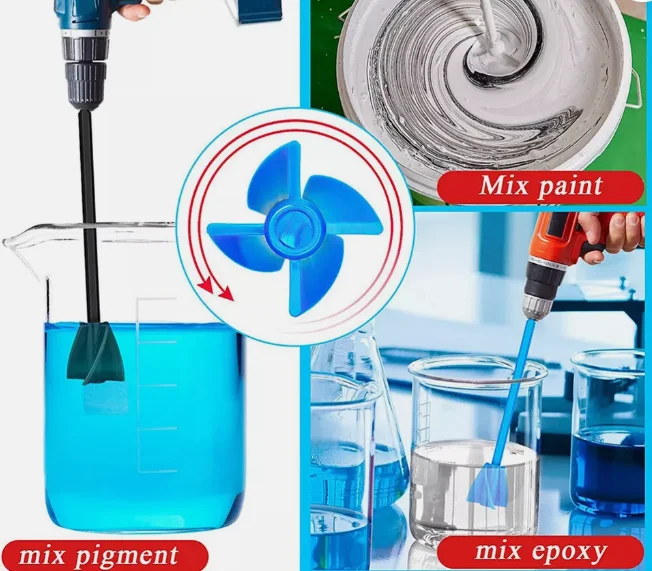 2024 New Products 12 Pcs Paint Mixer Drill Attachment Bit White Premium Material for Any Paints