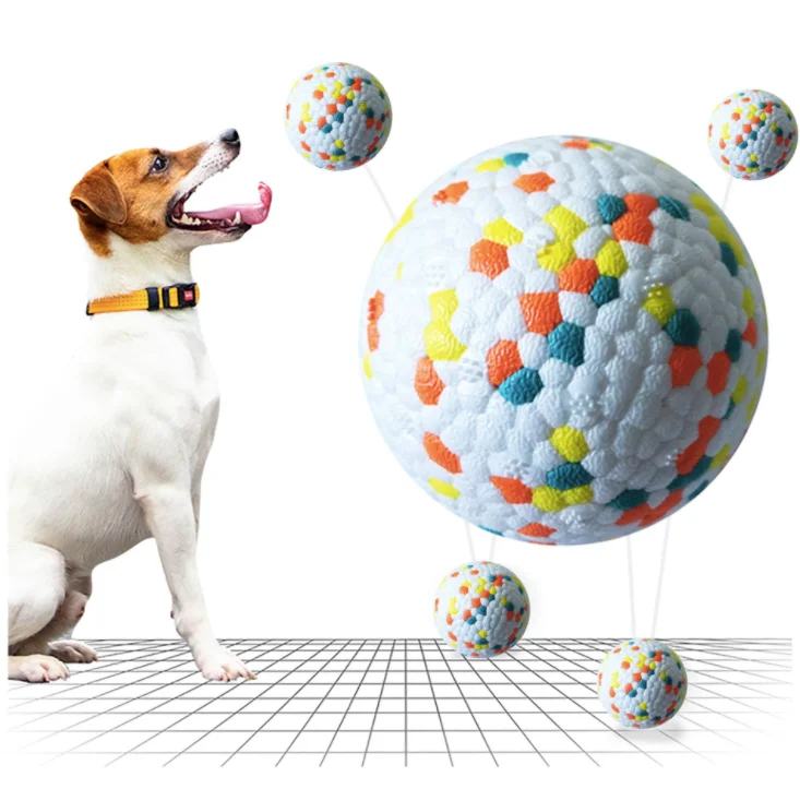 customized colors ETPU solid durable Dog Bouncy Bite Ball Pet Toys Dog Toothbrush Chew Toy