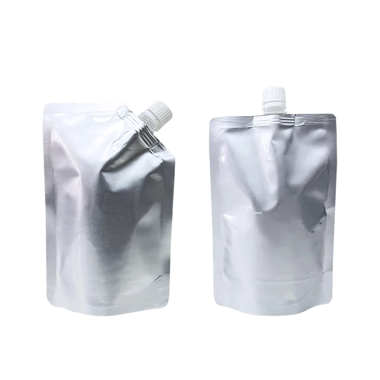 Custom Reusable Aluminum Foil Drink Bags Stand Up Liquid Juice Spout Pouch Bag