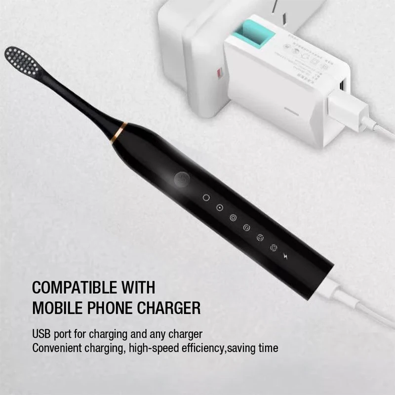 VCAN Wholesale Factory Price Sonic Electric Toothbrush Rechargeable Smart Adult  Oral Toothbrushes with 6 modes