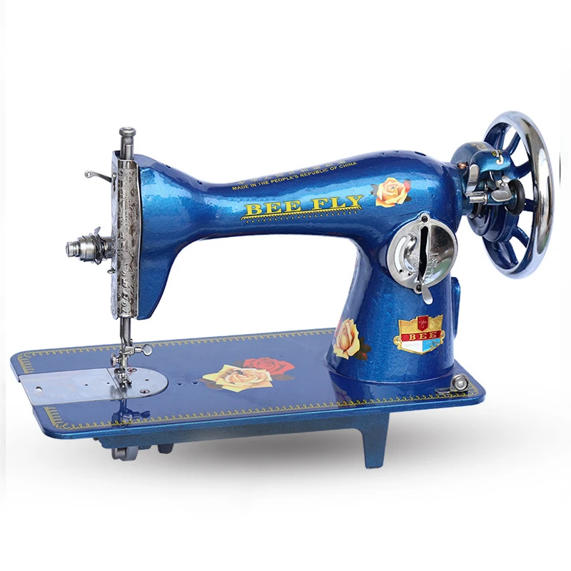 JA2-2 Industrial Use Flat-Bed Sewing Machine with Manual Feed Mechanism for Garments Home Use Wooden Case and Handle Included