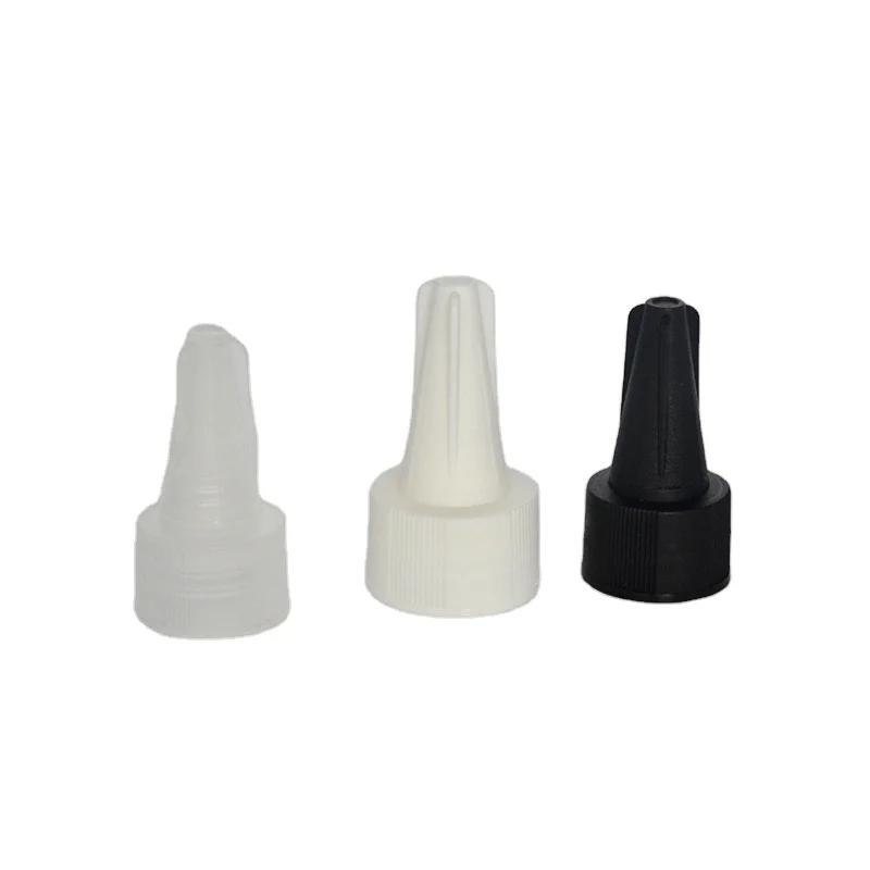 Customized colors 18mm 20mm 22mm 24mm 28mm 38mm glue ink chemical packaging point nozzle  twist spout dropper caps