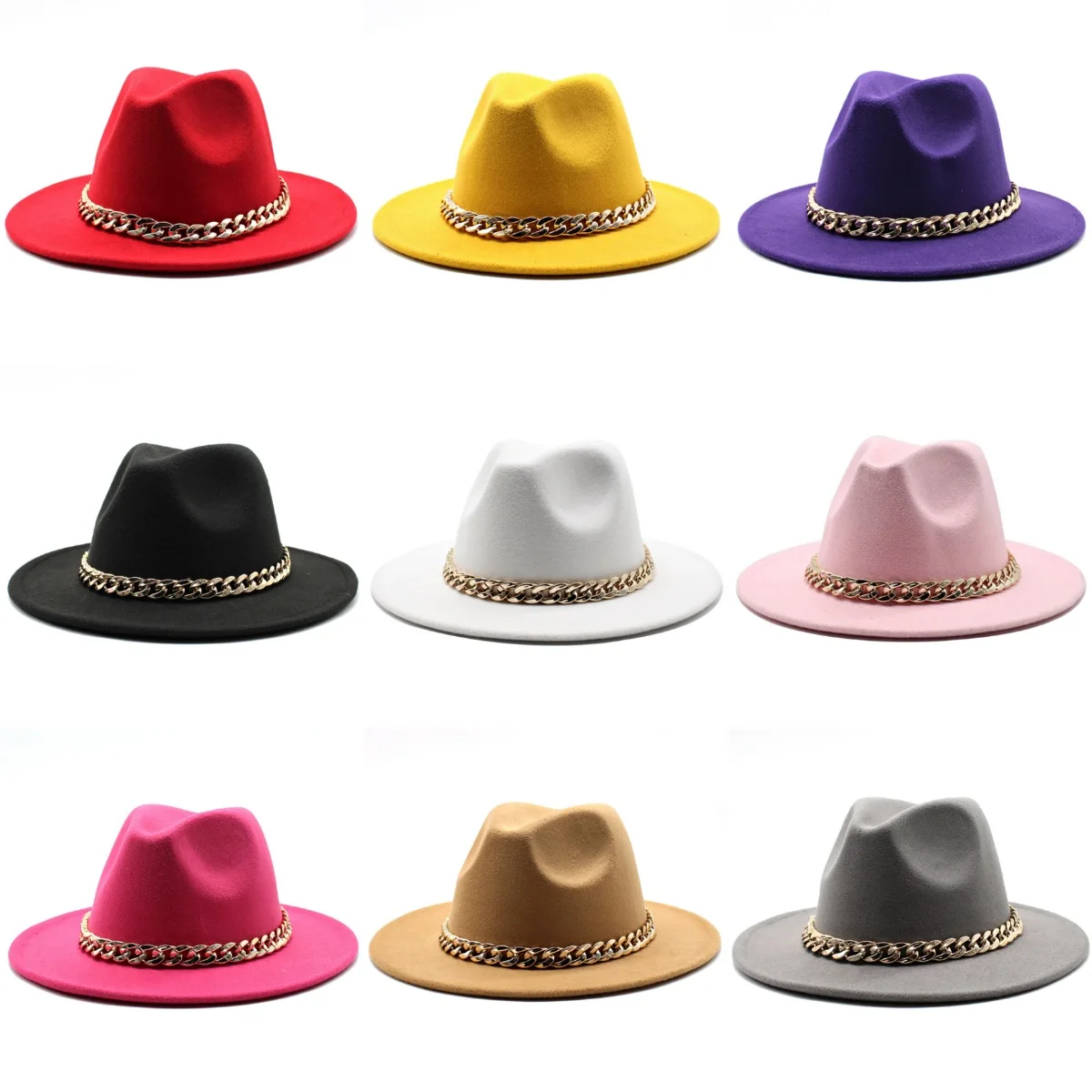  Fashion American Rap Style Fedora Hats Party Music Festival Solid