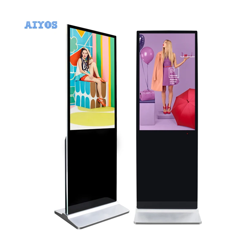 15.6 Inch  43 55 inch vertical advertising player 4K UHD Wifi interactive touch screen panel digital signage totem