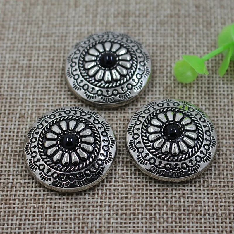 Vintage Silver Sun Flower Turquoise conchos