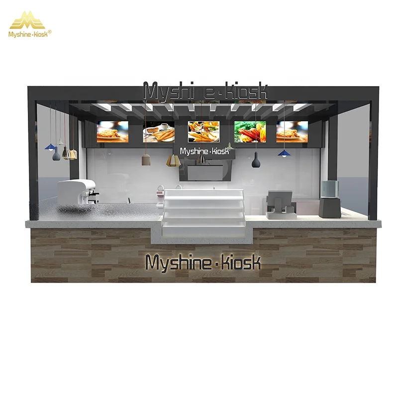 Best Selling Retail Snack Food Shop Pizza Kiosk Counter Design fast food kiosk