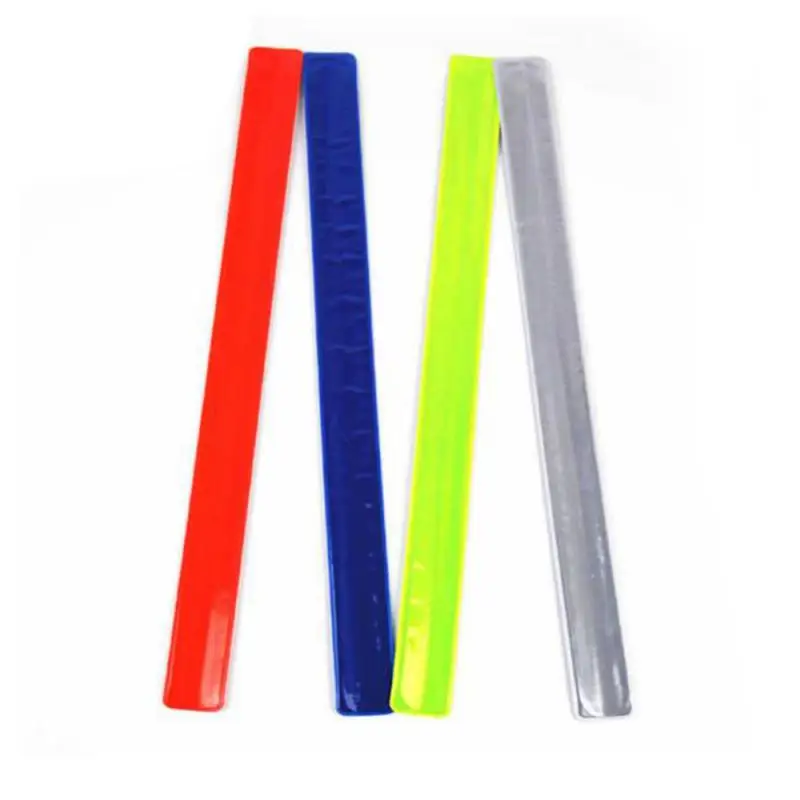 30 x 3cm High Visibility Safety Bands Arm Ankle Wrist - Neon Yellow Reflective Luminous Strips Reflector Snap Bands