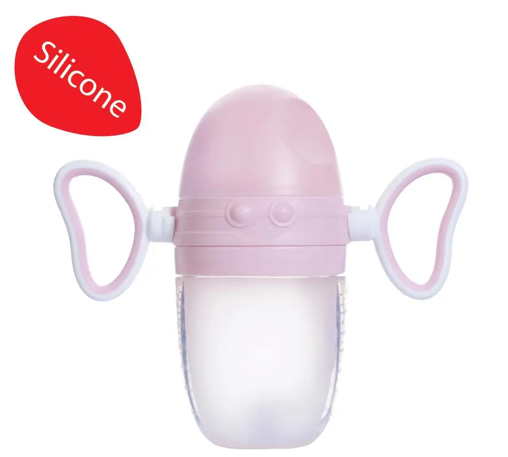 Wing Of Angel handle Baby Milk Food grade Feeding Bottle Wide Neck with BPA free Feeding Nipple Bottle For Breastfed Babies
