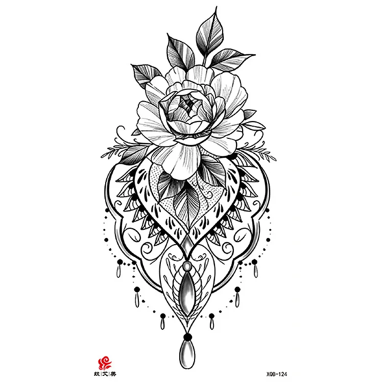 XQB 121-160 temporary flower sketch printing tattoo sticker for sexy woman long time lasting permanent tattoo