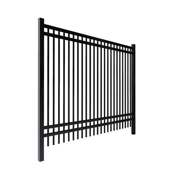 Декоративные плоские стальные заборы конструкция черного оцинкованного стального забора
