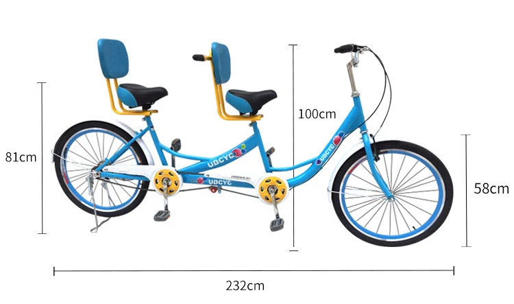 Lightweight double seat folding tandem bike/ sightseeing leisure adult foldable tandem bicycle