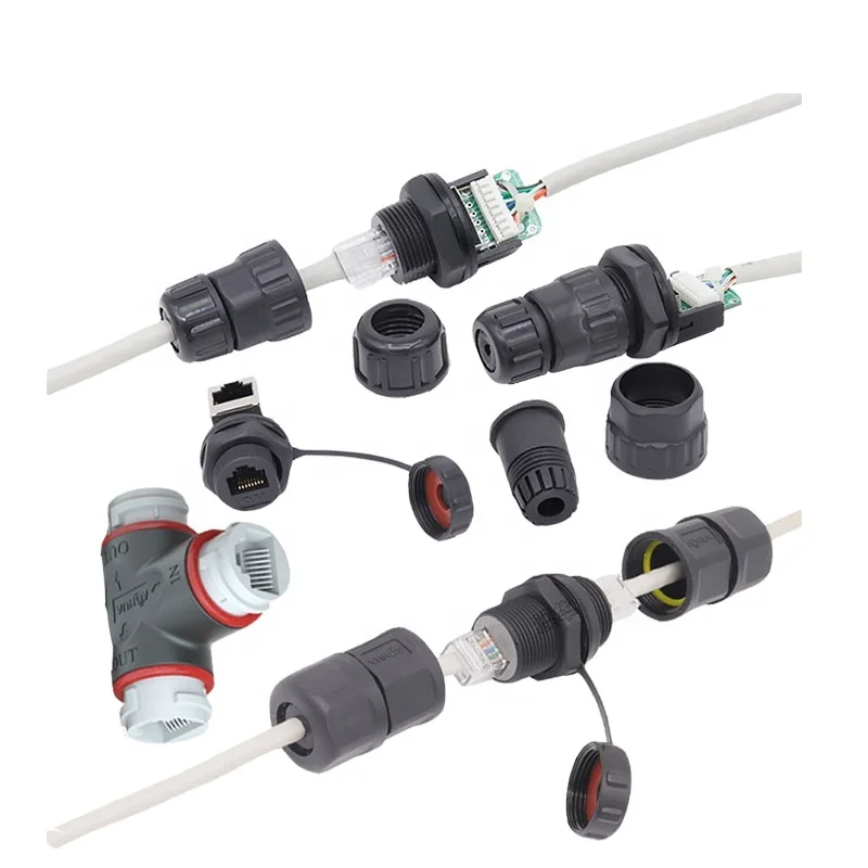 Заводская поставка, ethernet-кабель, штекер, гнездо rj45, Панельное крепление, водонепроницаемый разъем