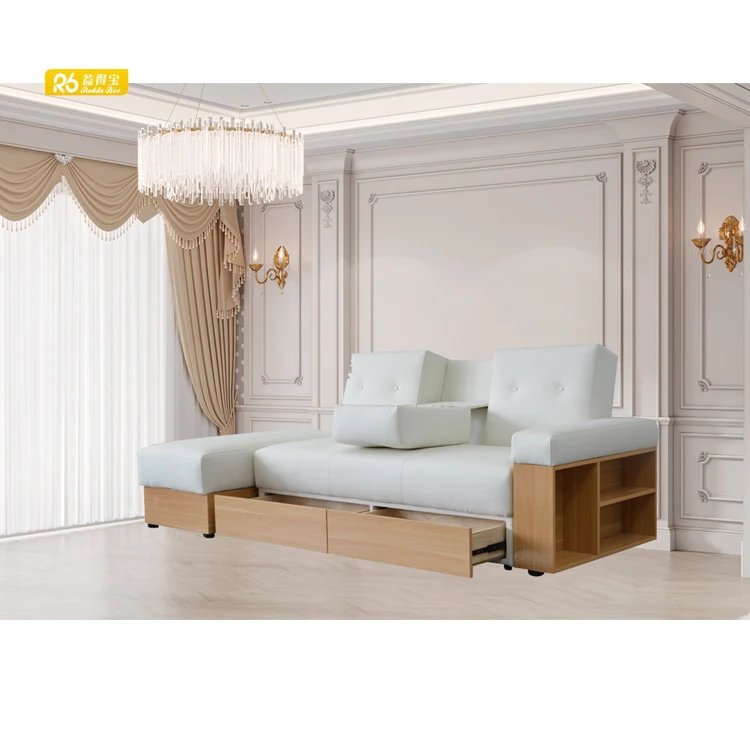 Modern Family L Shape Office Convertible Storage Sofa Folding Couch Sofa Bed Sleeping Multi Function Sofa Bed