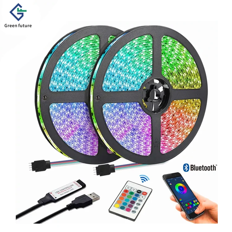 smart multi color rgb led strip light usb 5v flexible remote Bluetooth APP Control 2m 5m 5050 rgb led pixel strip lights
