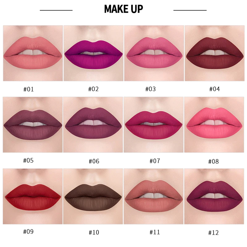 HANDAIYAN 12 Color classic lipstick private label waterproof nude packaging lipgloss lipmatte matte lipsticks dark colours