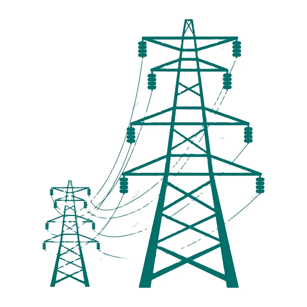 Electric Lattice Tower Power Line Transmission Distribution Electrical Substation Angular Steel Structure Telecom Towers