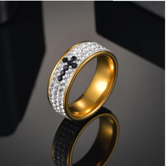 Europe Classic Stainless Steel Letter Bible Rings Black Silver Rose Gold Band Jesus Cross Prayer Ring