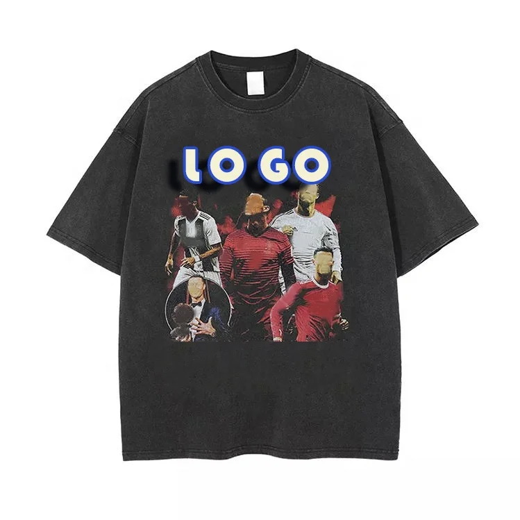 Qingzhihuo T-shirt print oversized t shirt graphic cotton vintage acid wash hip pop streetwear men tshirt