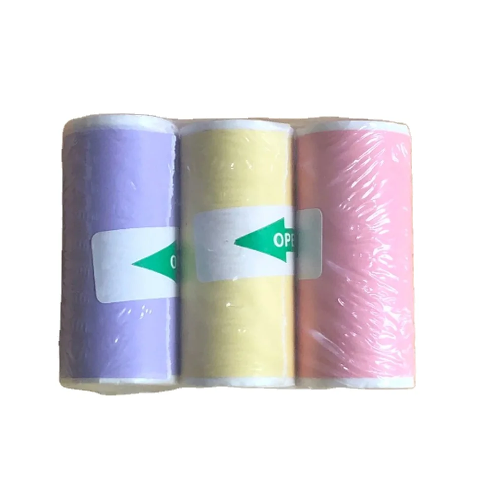Factory 57mm width thermal portable mini wireless blue tooth printer Self adhesive Color thermal printing paper For mini printer