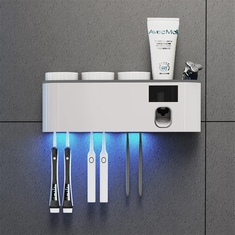 Wholesale High Quality Wall Mounted Toothbrush Holder And Paste Dispenser For Bathroom