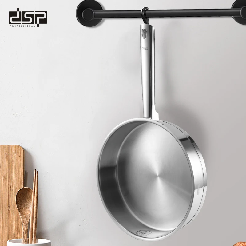 DSP Stainless steel pot set household three-piece kitchen frying soup pot combination cooking pot set