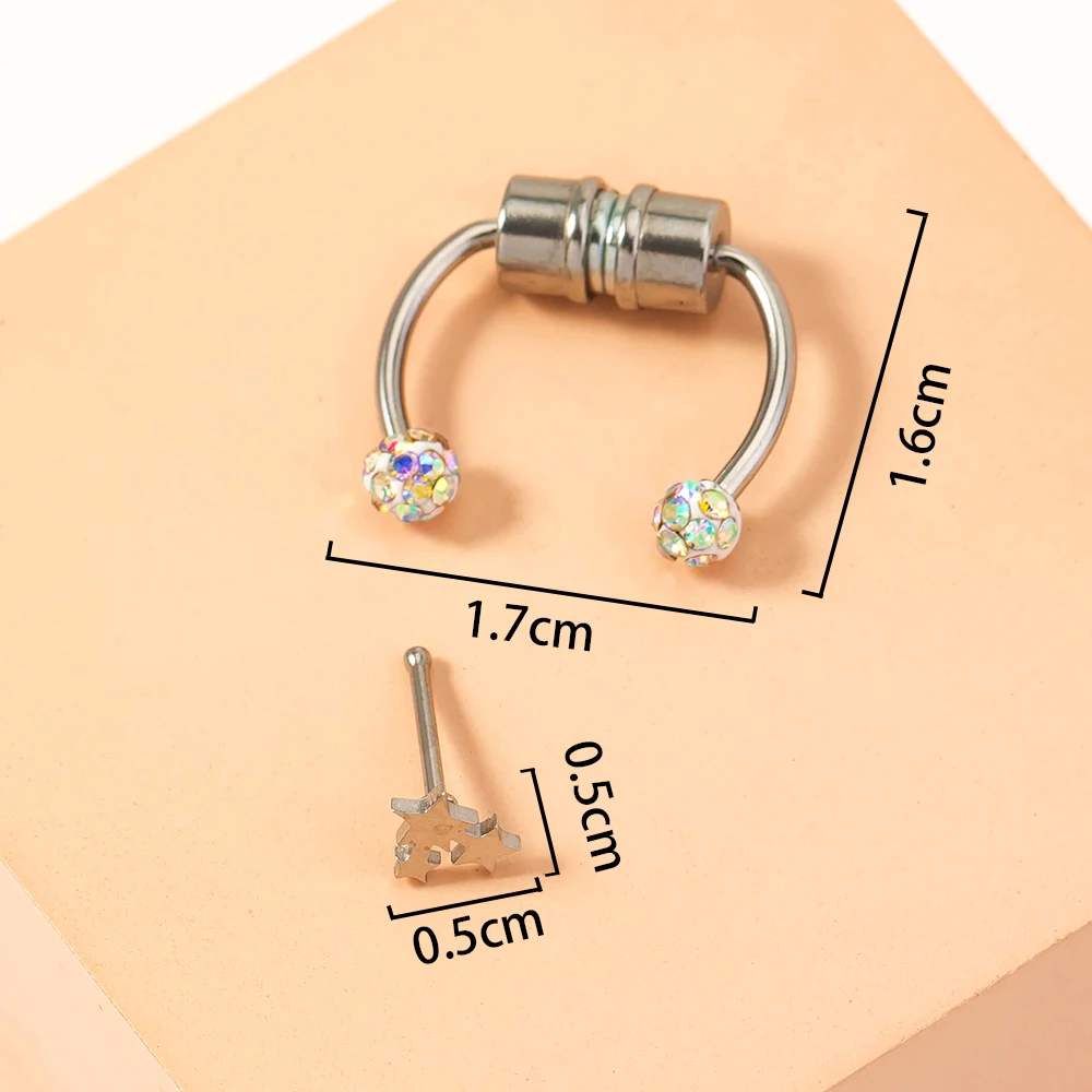 Fashion Piercing In Body Jewelry Nose Ring Women Accessories  Stainless Steelmagnet piercing jewelry