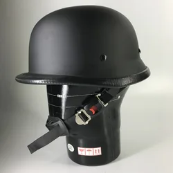 Amazon hot selling Matte black War world WW2 german half face helmet motorcycle adventure touring vintage half helmet for harley