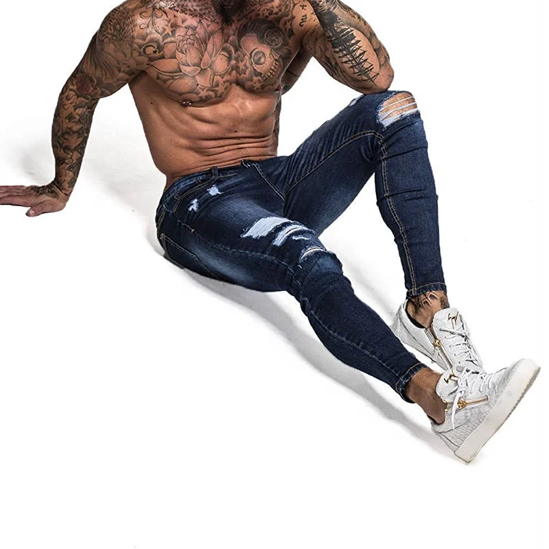 Hot sale skinny ripped pantalones jeans men