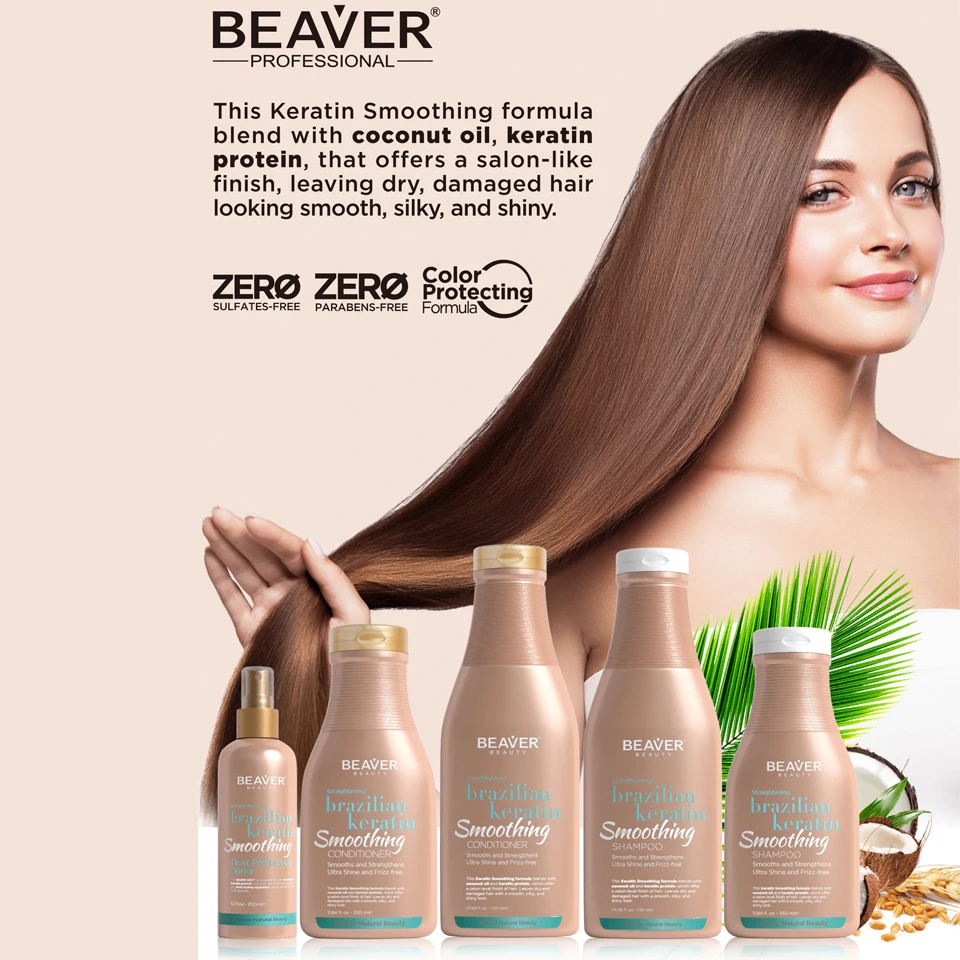 Beaver Top Rated Salon Profession Heat Protective Silkiness Shine Protection Hair  Keratin Smoothing Heat Protectant Spray