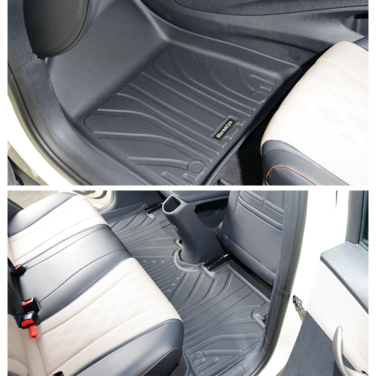 Dolphin EV Car TPE XPE Nylon Burr Base Foot Mat 5D Car Floor Mats Foot Pad Floor Liners Car Carpet Pad For BYD Dolphin