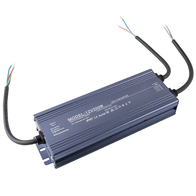 IP67 LED power supply Aluminum case waterproof LED driver outdoor industrial 12V 24V 24W 36W 45W 60W 80W 100W 150W 200W 500W