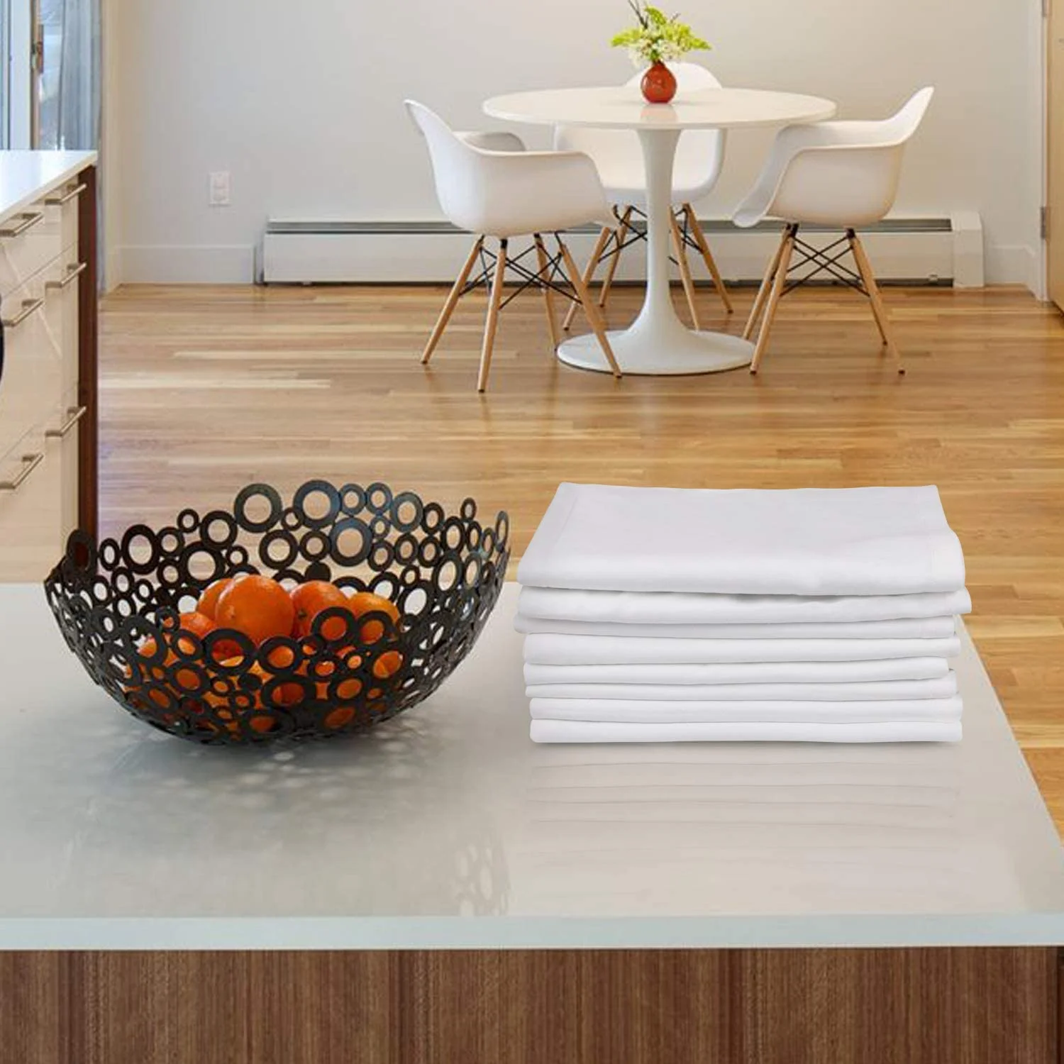 Custom kitchen cloth dinner napkin eco-friendly 100% cotton linen tea towel cotton napkin