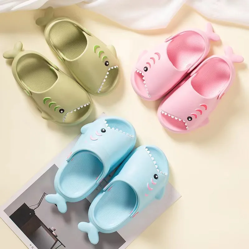 Factory Price Animal Shape Soft Comfortable Kids Cute Beach Shark EVA Sandal For Kids